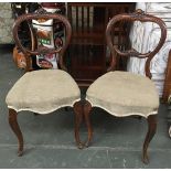 A pair of continental style occasional chairs, stuffover seats on cabriole legs, by Blyth & Sons,