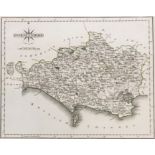 A map of Dorsetshire, engraved by John Cary, original colour, c.1787, in mount, 23x28cm