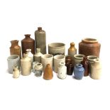A large lot of various stoneware items, consisting of bottles and jars, to include 'Boam's Double