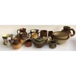 A mixed lot of various studio pottery and stoneware items, to include Denby, Royal Doulton