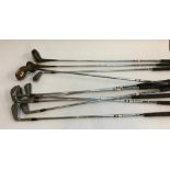 A lot of 10 left handed golf clubs, various makes including Top-Flite, Petron Impala, etc