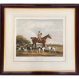 Hunting interest: Thomas Oldacre, huntsman to the Berkeley Hounds, coloured print with studio