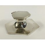 A hexagonal silver inkwell by Walker & Hall, Sheffield, 2.4oz