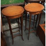 A pair of painted oval occasional tables, 31.5cmW x 71cmH