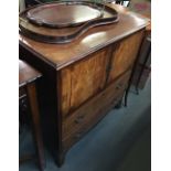 A 19th century cupboard over two drawers, 72x50x77cmH