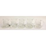 A set of five Dartington Crystal commemorative tankards (5)