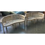 A pair of substantial garden benches, each approx. 160cmW