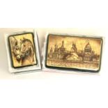Two Russian lacquered boxes, one of 'St. Petersburg' Soloviev Fedo Skino , rrp. £395, together