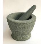 A granite pestle and mortar, 18cmD