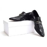 Pair of gents black eelskin snaffle loafers from Dolce and Gabbana (size 42 1/2) in original box