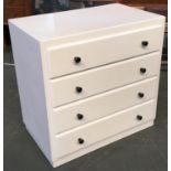 A small white painted chest of four drawers, 69x41x68cm