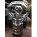 A chrome and glass table lamp, 28cmH