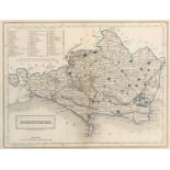 A map of Dorsetshire, engraved by Sidney Hall, published by Chapman & Hall 193 Piccadilly, c.1860,