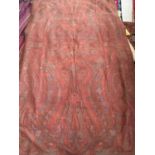 A very large Indian early 19th century paisley shawl or blanket, 160x315cm