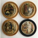 A collection of four 'Cries of London' ceramic Prattware pot lids; Sweet Oranges; Who'll Buy My