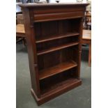 A 20th century good mahogany bookshelf, having single drawer with three adjustable shelves, 94cmW