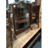 A 19th century three part adjustable dressing mirror, with bevelled glass plates, 75cmH