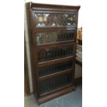 An early 20th century five section oak Globe Wernicke style sectioned bookcase with lead glazing,