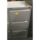 A grey four drawer filing cabinet, 132cmH