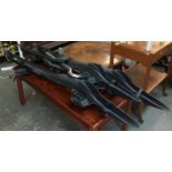 A set of three Porsche bicycle roof racks for the Porsche Carrera