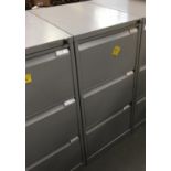 A Bisley three drawer filing cabinet in grey, 102cmH