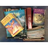 A box of books and ordnance survey maps to include a first edition 'Harry Potter and the Order of