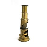 A 19th century brass field monocular microscope