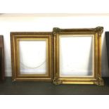 Two giltwood and gesso picture frames, internal dimensions 55x44cm and 49x39cm