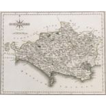 A map of Dorsetshire, engraved by John Cary, original colour, c.1787, in mount, 23x28cm