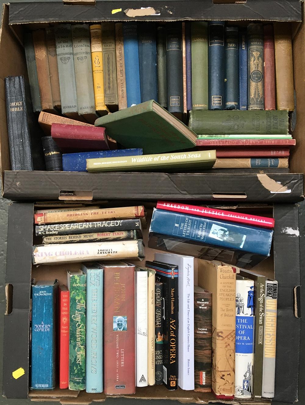 Two boxes of interesting vintage books, poetry, and others