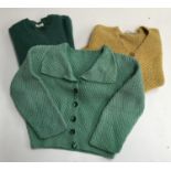 A Munrospun crew neck jumper; a Swaledale Woolens knitted cardigan; and one other (3)