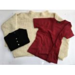 A Boden black wool cardigan, size 14; together with a knitted jumper; and a Pure short sleeved