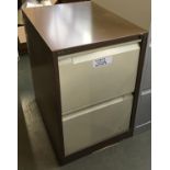 A Bisley two drawer brown and cream filing cabinet