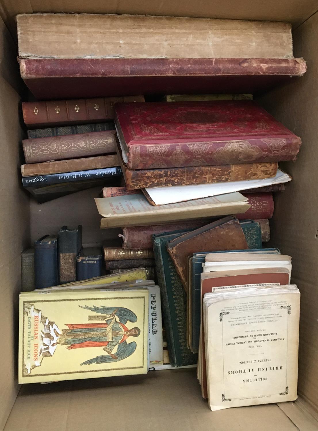 A mixed box of classic old books, some leather bound - Bild 2 aus 2