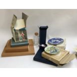 A mixed lot of ceramics to include modern square decanter, various decorative plates to include