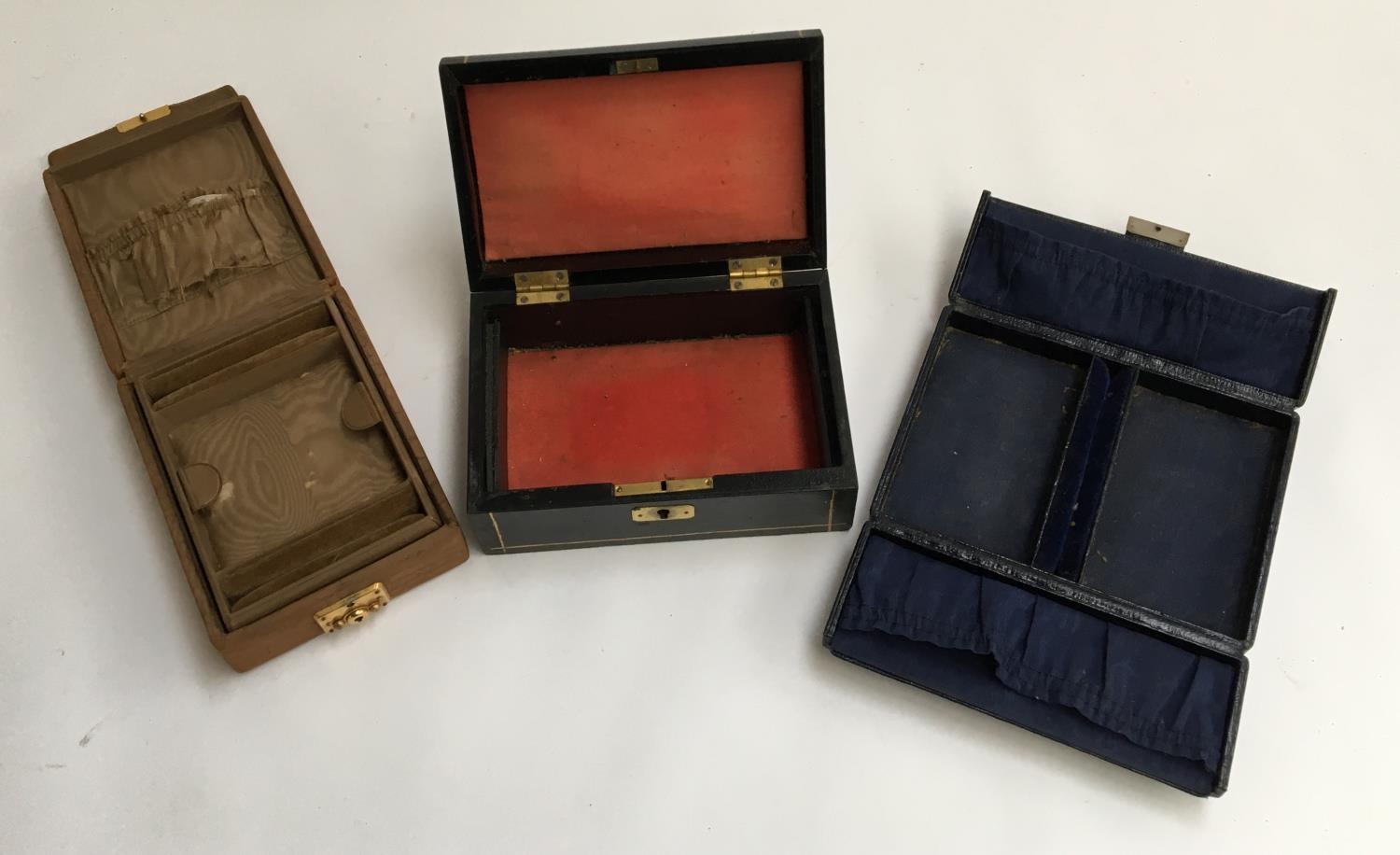 Three vintage jewellery boxes, one monogrammed W.M.B - Image 2 of 2