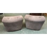 A pair of suede upholstered poufs by Hamilton Conte, 64cmW