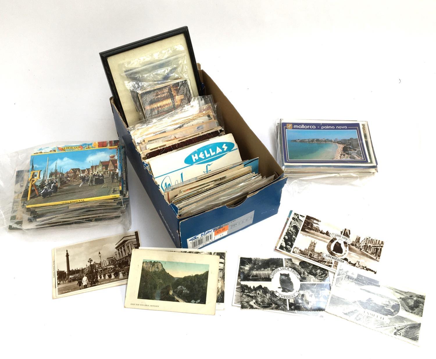 A collection of Vintage postcards, some British, some foreign subjects, together with a small