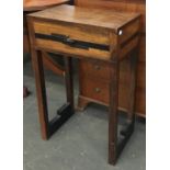 An 'Acme Product, JJ Faulkner, Hendon' an occasional table with single narrow draw, approx. 48x30.
