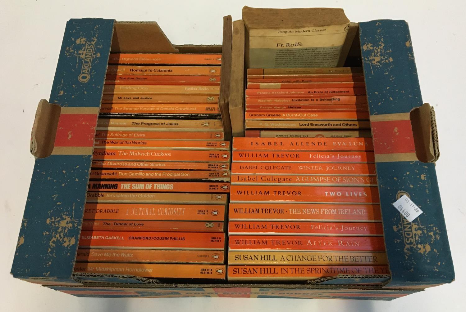 A box of approximately 40 Penguin edition paperbacks