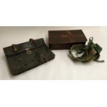 A leather satchel, monogrammed G&R by Townsend Co. Montreal; together with an overnight case,