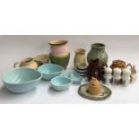 A mixed lot of ceramics to include planters, Royal Lancastrian vase, graduated bowls,