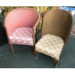 Two Lloyd Loom style bedroom chairs