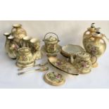 A collection of Oxford ware, to include teapots, biscuit barrel, pair of vases, pair of teapots on