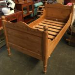 A single pine bed, approx. 100cmW