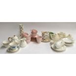 A mixed lot of teawares to include Royal Albert, Coalport Country ware, Pink Joque, Royal Vale,