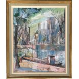 20th century French school, Paris 1963, oil on canvas, indistinctly signed and dated, 53x43cm