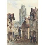 Francis Philip Barraud (French, 1824-1901), Street Scene', watercolour, signed lower right, 37x26