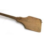 A long wooden baker's peel/mash paddle, 173cmL