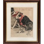 20th century Spanish, study of a bullfight, signed indistinctly lower right, 32x24cm